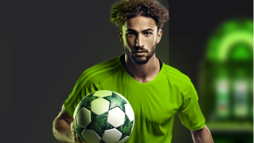 winwinbet sports banner with football player